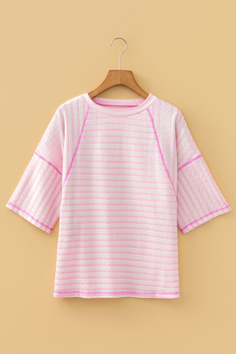 Fresh Days Stripe Half-Sleeve Top | S-XL