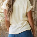  Textured Twist V-Neck Knit Tee | S-XL