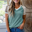  Leopard Lace Twist Ribbed Top | S-XL