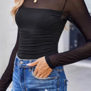  Heartbreaker Mesh Patchwork Long Sleeve Top | S-XL