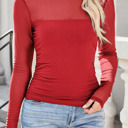  Heartbreaker Mesh Patchwork Long Sleeve Top | S-XL