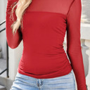  Heartbreaker Mesh Patchwork Long Sleeve Top | S-XL