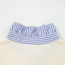   Button Striped Collar Patchwork Puff Sleeve Sweatshirt | S-XL