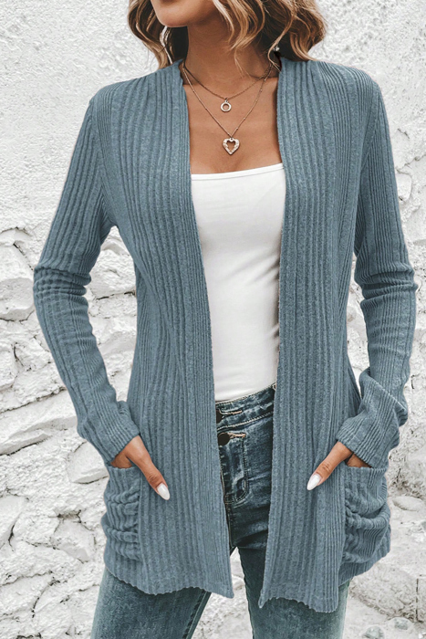 MY DREAM LIFE | Everyday Ribbed Pocket Cardigan | S-XL