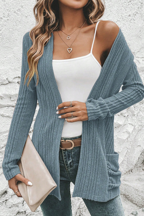 MY DREAM LIFE | Everyday Ribbed Pocket Cardigan | S-XL