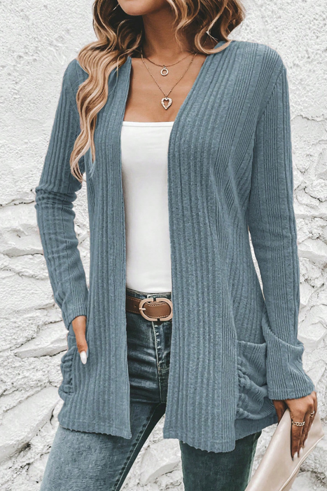 MY DREAM LIFE | Everyday Ribbed Pocket Cardigan | S-XL