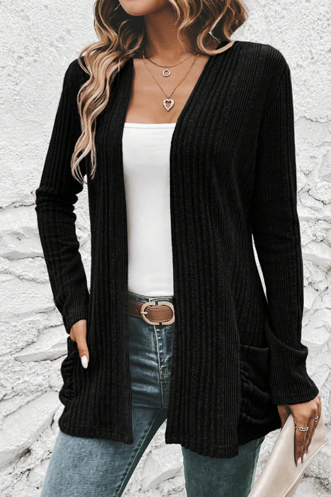 MY DREAM LIFE | Everyday Ribbed Pocket Cardigan | S-XL