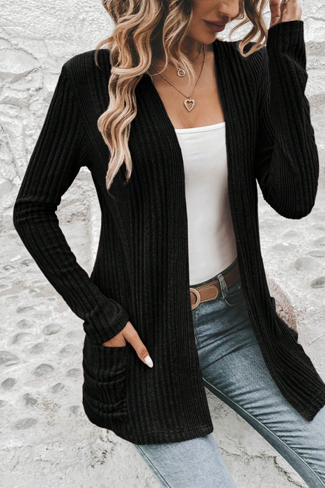 MY DREAM LIFE | Everyday Ribbed Pocket Cardigan | S-XL