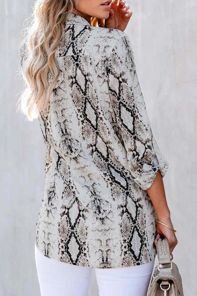 Snake Print Button Up Top | Free Shipping