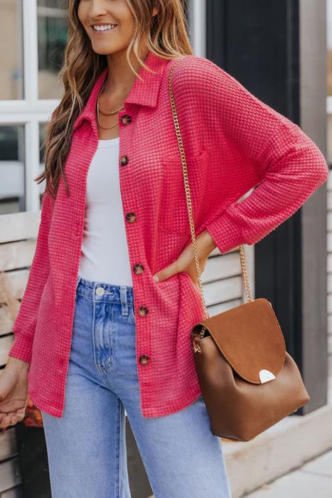 MY DREAM LIFE | Casual Waffle Knit Shirt | S-2XL