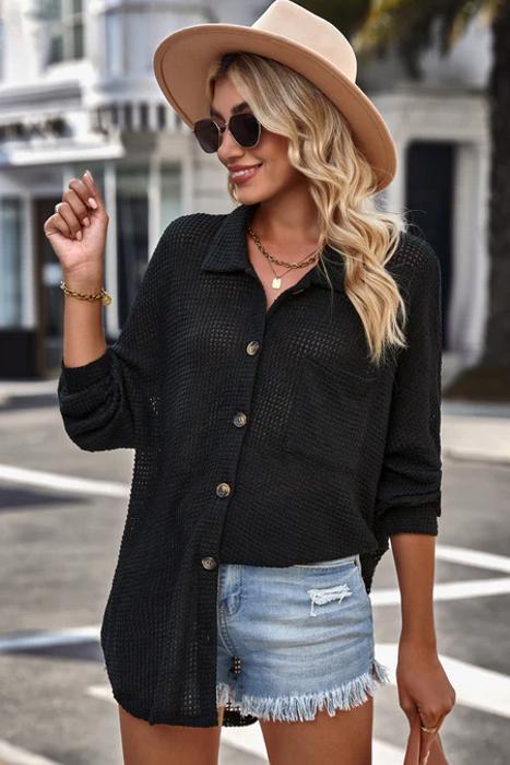 MY DREAM LIFE | Casual Waffle Knit Shirt | S-2XL