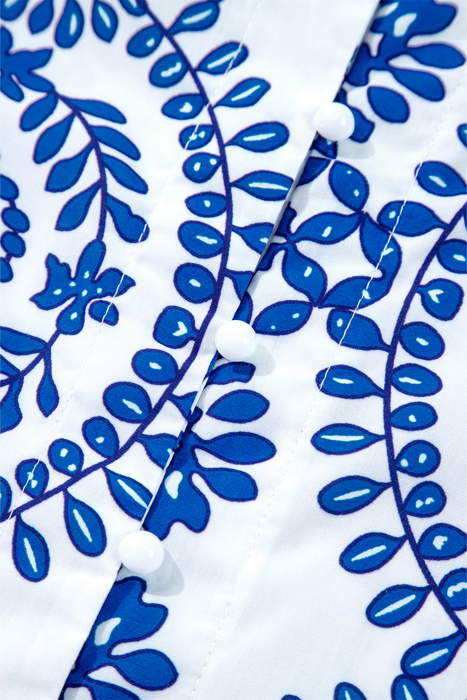 Vine Print Bohemian Puff Sleeve Blouse | S- XL