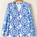  Vine Print Bohemian Puff Sleeve Blouse | S- XL