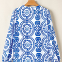  Vine Print Bohemian Puff Sleeve Blouse | S- XL