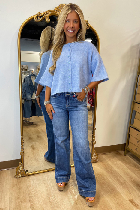 Modern Boxy 3/4 Sleeve Button Cardigan | S-XL