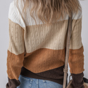  Colorblock Cable Knit Round Neck Sweater | S-XL