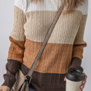  Colorblock Cable Knit Round Neck Sweater | S-XL