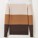  Colorblock Cable Knit Round Neck Sweater | S-XL