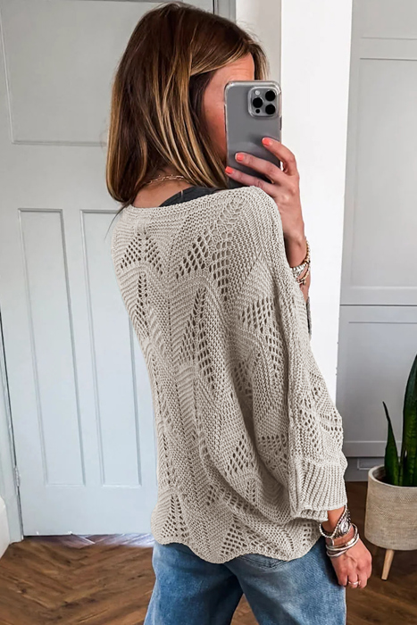 Hollow Out Knit Casual Sweater | S-XL