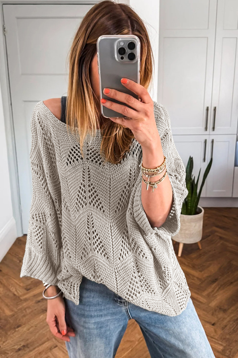 Hollow Out Knit Casual Sweater | S-XL