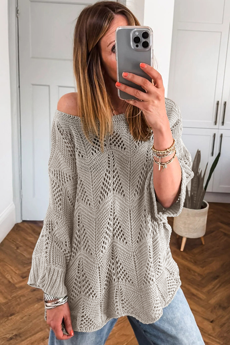 Hollow Out Knit Casual Sweater | S-XL