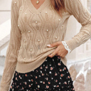  Pearl Lace Patchwork Sweater | S-XL