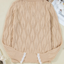  Pearl Lace Patchwork Sweater | S-XL