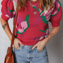  MY DREAM LIFE | Puff Sleeve Print Everyday Sweater | S-XL