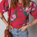  MY DREAM LIFE | Puff Sleeve Print Everyday Sweater | S-XL