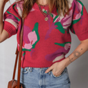  MY DREAM LIFE | Puff Sleeve Print Everyday Sweater | S-XL