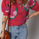  MY DREAM LIFE | Puff Sleeve Print Everyday Sweater | S-XL