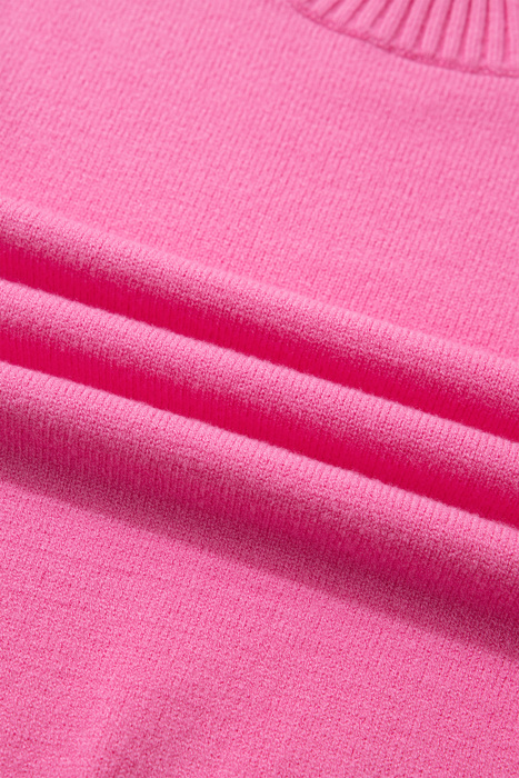 Ribbed Trim Ruffle Short Sleeve Sweater | S-XL