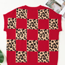  Checkerboard Short Sleeve Knit Sweater | S-XL