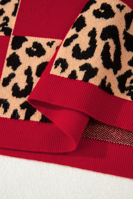 Checkerboard Short Sleeve Knit Sweater | S-XL