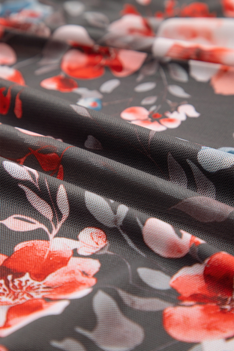 MY DREAM LIFE | My Fall Smocked Bodice Floral Mesh Mini Dress | S-XL