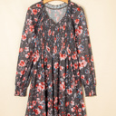  MY DREAM LIFE | My Fall Smocked Bodice Floral Mesh Mini Dress | S-XL