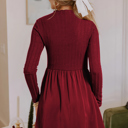  MY DREAM LIFE | Frilled Neck Ribbed Knit Patchwork Mini Dress | S-XL