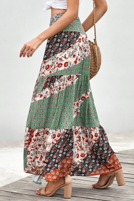Multicolor Boho Long Maxi Skirt | S-XL