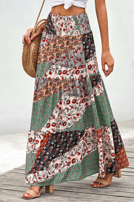 Multicolor Boho Long Maxi Skirt | S-XL
