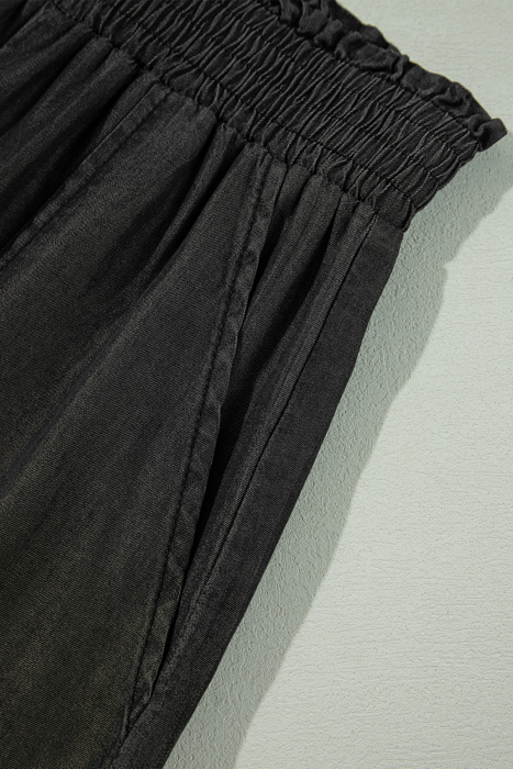 MY DREAM LIFE |Side Pockets High Waist Wide Leg Lightweight Jeans-Like Pants | S-XXL