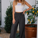  MY DREAM LIFE |Side Pockets High Waist Wide Leg Lightweight Jeans-Like Pants | S-XXL