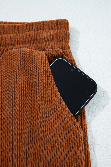 MY DREAM LIFE | Cozy Season Babe Elastic Waist Corduroy Pants with Pockets | S-XL