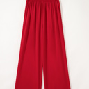  Pull On Pleated Detail High Elastic Waist Loose Straight Pants with Pockets | S- XL