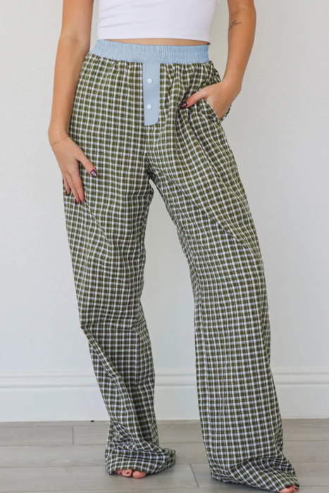 MY DREAM LIFE | Preppy Gingham Boxer Pants | S-XL