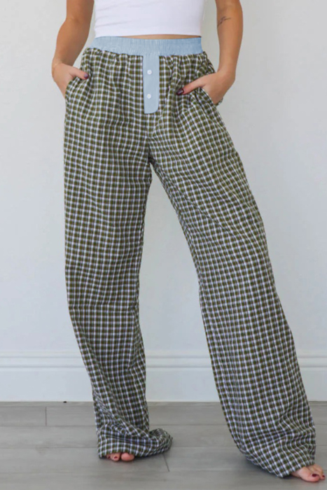 MY DREAM LIFE | Preppy Gingham Boxer Pants | S-XL