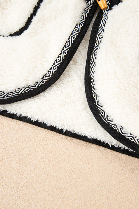 MY DREAM LIFE | Sherpa Contrast Trim Patch Pocket Cartridge Toggle Button Vest