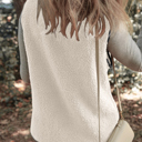  MY DREAM LIFE | Sherpa Contrast Trim Patch Pocket Cartridge Toggle Button Vest