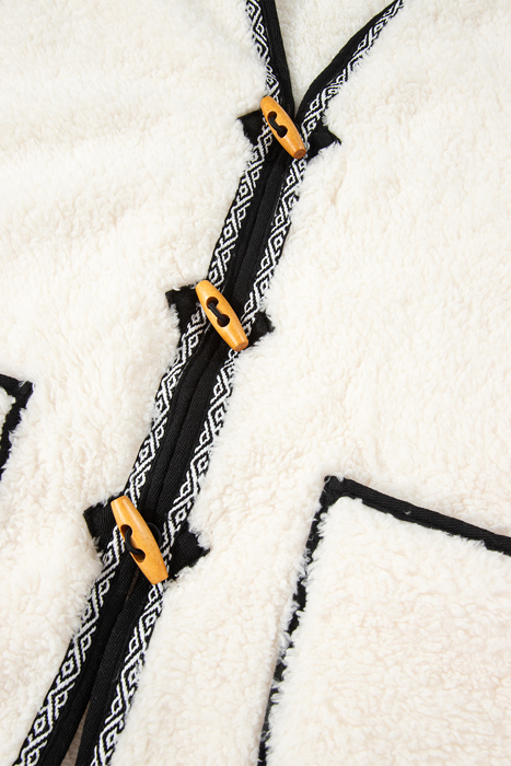 MY DREAM LIFE | Sherpa Contrast Trim Patch Pocket Cartridge Toggle Button Vest