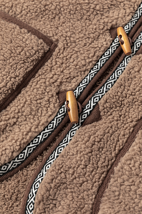 MY DREAM LIFE | Sherpa Contrast Trim Patch Pocket Cartridge Toggle Button Vest