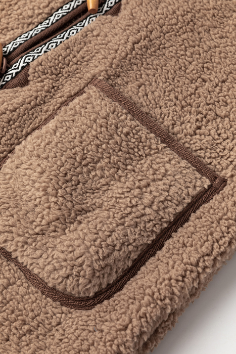 MY DREAM LIFE | Sherpa Contrast Trim Patch Pocket Cartridge Toggle Button Vest